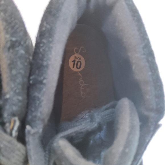 Splendid Lucille Suede & Leather Lace-up Ankle Bootie Mid Top Sneaker 10 Black - Picture 16 of 16